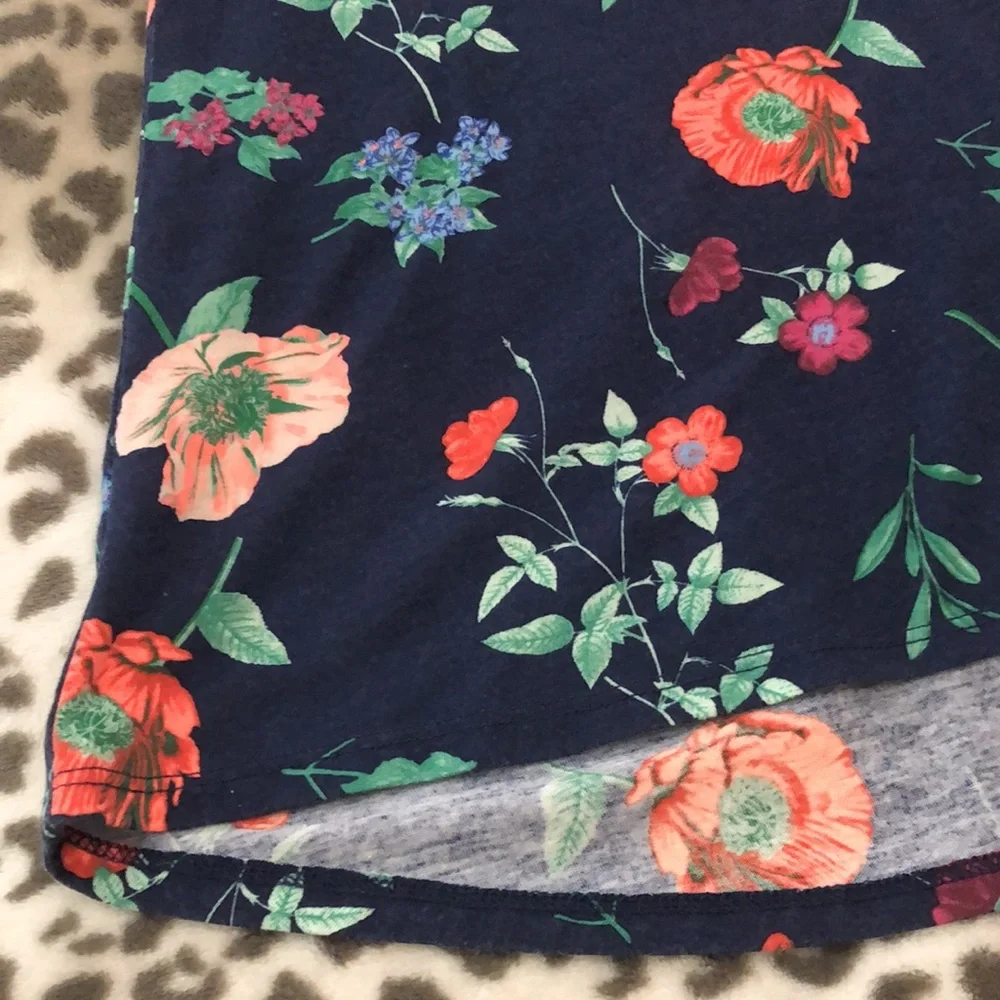 Old Navy Girls Ruffle Cami Tank Top Blue Floral size XL 14